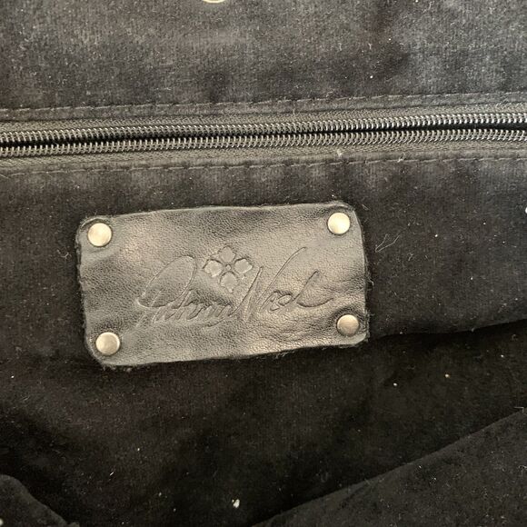 Patricia Nash Black Italian Leather Cazorla Backpack Handbag Stud Garment Flower - Picture 10 of 15